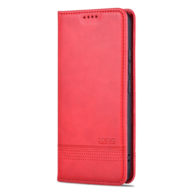 For Xiaomi 14 AZNS Magnetic Calf Texture Flip Leather Phone Case(Red) - 14 Cases by AZNS | Online Shopping UK | buy2fix