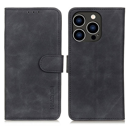 For iPhone 16 Pro KHAZNEH Retro Texture Leather Phone Case(Black) - iPhone 16 Pro Cases by buy2fix | Online Shopping UK | buy2fix