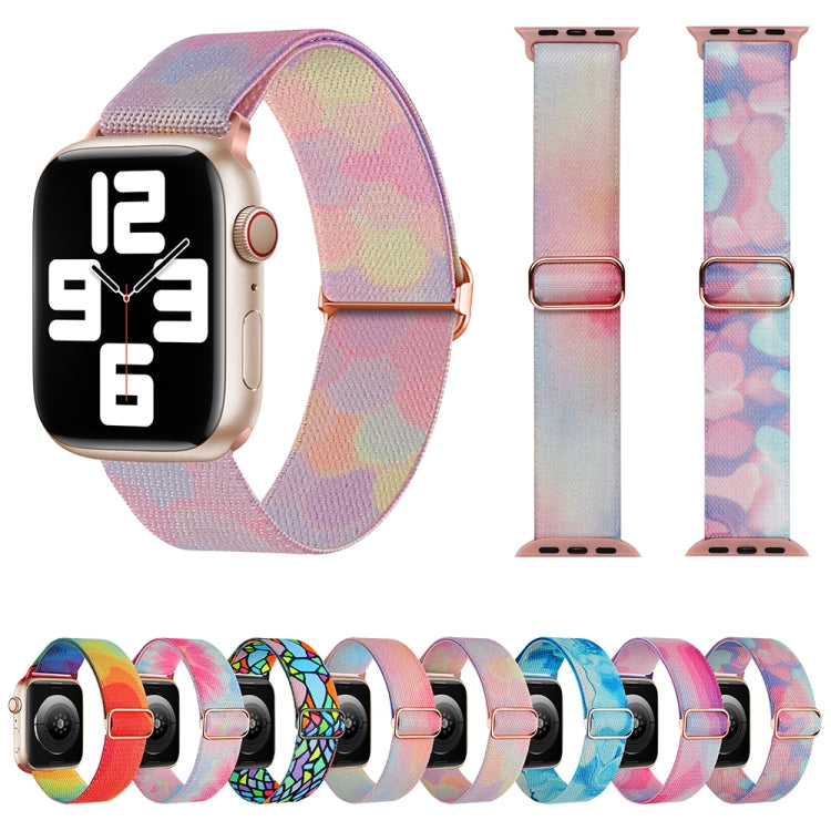 For Apple Watch Ultra 2 49mm Painted Pattern Nylon Replacement Watch Band(Geometric Rainbow) - Watch Bands by buy2fix | Online Shopping UK | buy2fix