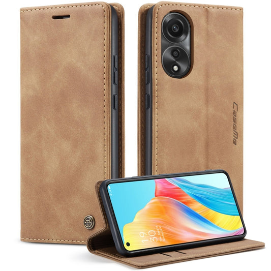 For OPPO A78 4G CaseMe 013 Multifunctional Horizontal Flip Leather Phone Case(Brown) - OPPO Cases by CaseMe | Online Shopping UK | buy2fix