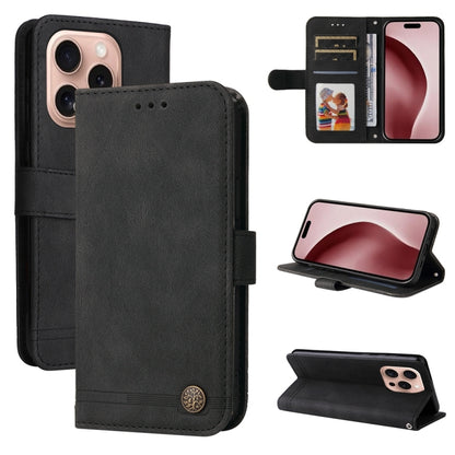 For iPhone 16 Pro Skin Feel Life Tree Leather Phone Case(Black) - iPhone 16 Pro Cases by buy2fix | Online Shopping UK | buy2fix