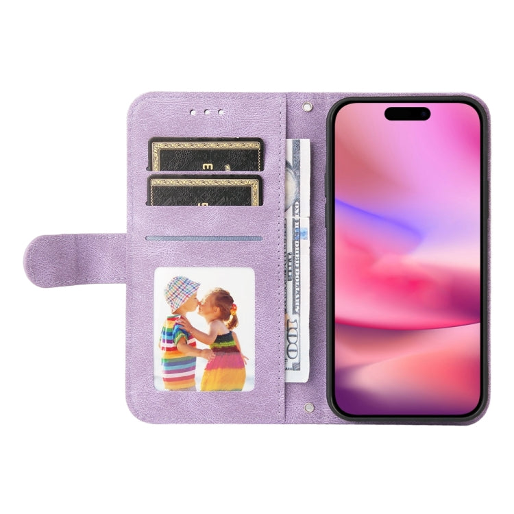 For iPhone 16 Skin Feel Life Tree Leather Phone Case(Purple) - iPhone 16 Cases by buy2fix | Online Shopping UK | buy2fix