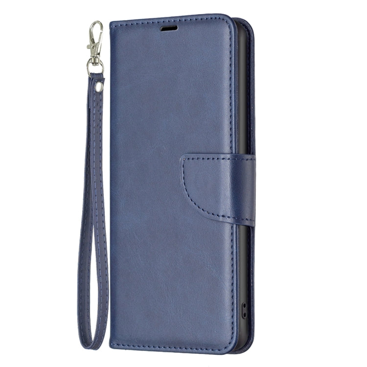 For iPhone 16 Pro Max Lambskin Texture Pure Color Flip Leather Phone Case(Blue) - iPhone 16 Pro Max Cases by buy2fix | Online Shopping UK | buy2fix