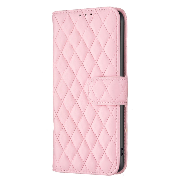 For iPhone 16 Diamond Lattice Wallet Flip Leather Phone Case(Pink) - iPhone 16 Cases by buy2fix | Online Shopping UK | buy2fix