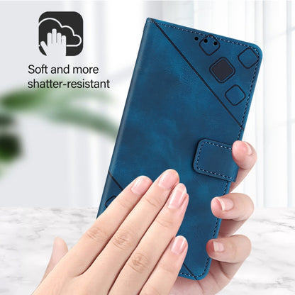 For iPhone SE 2024 Skin-feel Embossed Leather Phone Case(Blue) - More iPhone Cases by buy2fix | Online Shopping UK | buy2fix