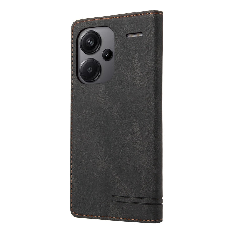 For Xiaomi Redmi Note 13 Pro+ Skin Feel Anti-theft Brush Horizontal Flip Leather Case with Holder(Black) - Note 13 Pro+ Cases by buy2fix | Online Shopping UK | buy2fix