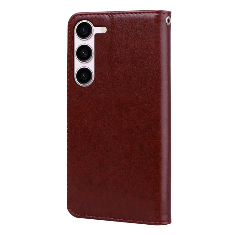 For Samsung Galaxy S24+ Rose Embossed Flip PU Leather Phone Case(Brown) - Galaxy S24+ 5G Cases by buy2fix | Online Shopping UK | buy2fix