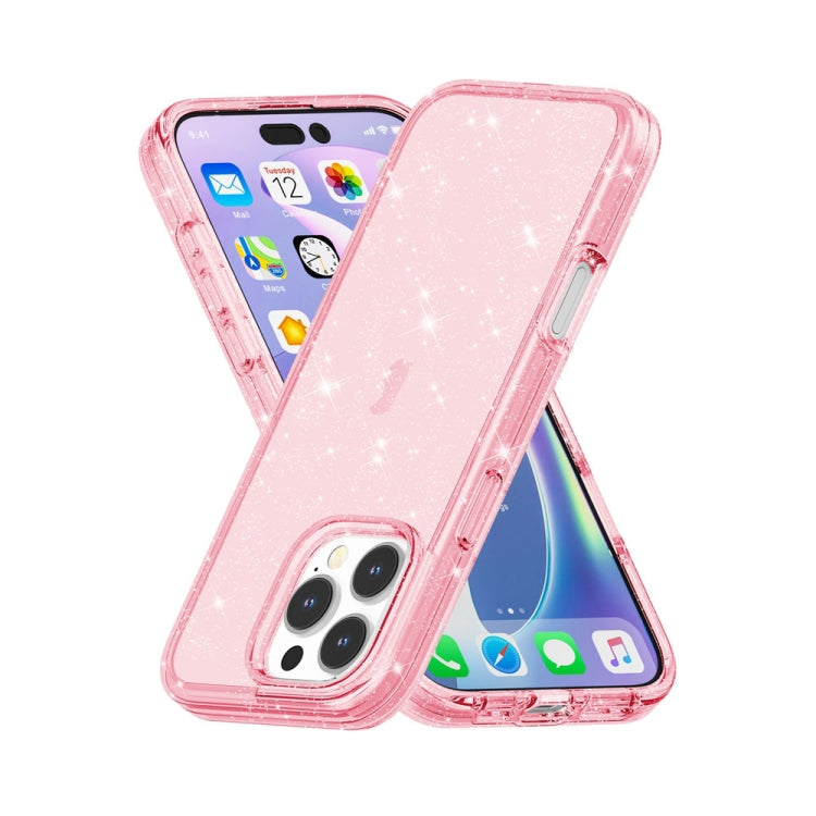 For iPhone 16 Pro Max Shockproof Terminator Glitter Powder Phone Case(Pink) - iPhone 16 Pro Max Cases by buy2fix | Online Shopping UK | buy2fix