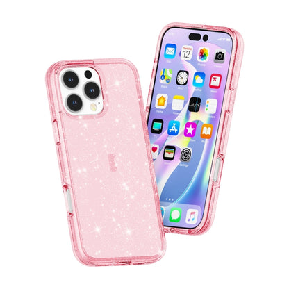 For iPhone 16 Pro Max Shockproof Terminator Glitter Powder Phone Case(Pink) - iPhone 16 Pro Max Cases by buy2fix | Online Shopping UK | buy2fix