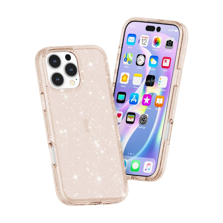 For iPhone 16 Pro Shockproof Terminator Glitter Powder Phone Case(Gold) - iPhone 16 Pro Cases by buy2fix | Online Shopping UK | buy2fix