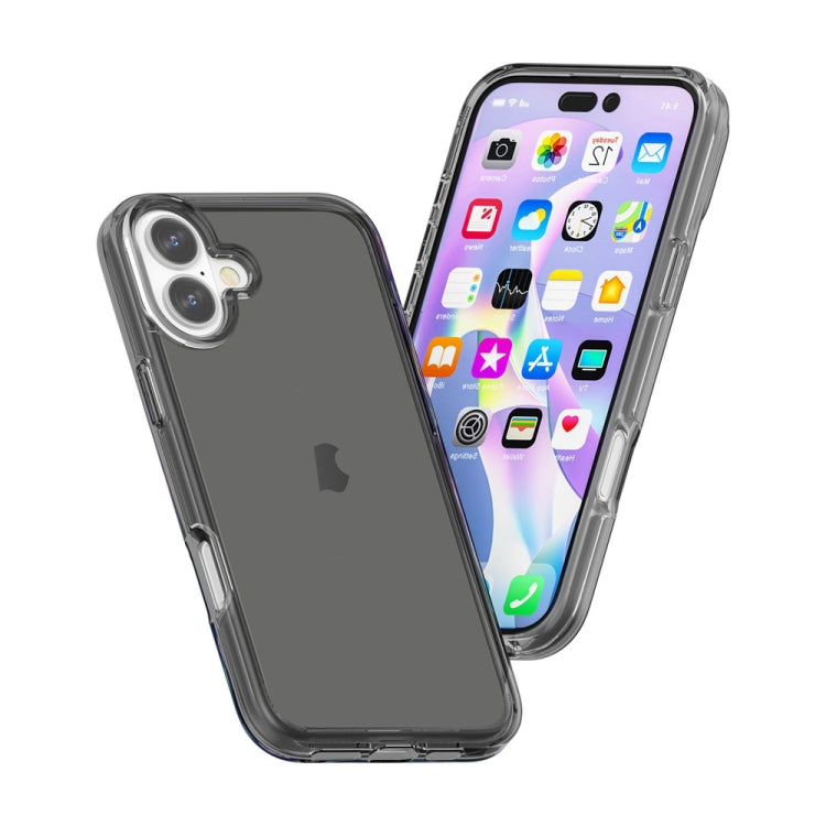 For iPhone 16 Shockproof Terminator Transparent Phone Case(Grey) - iPhone 16 Cases by buy2fix | Online Shopping UK | buy2fix