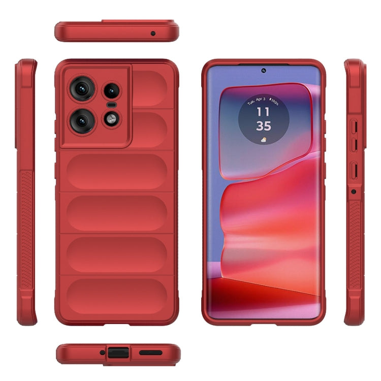 For Motorola Edge 50 Pro 5G Global Magic Shield TPU + Flannel Phone Case(Red) - Motorola Cases by buy2fix | Online Shopping UK | buy2fix