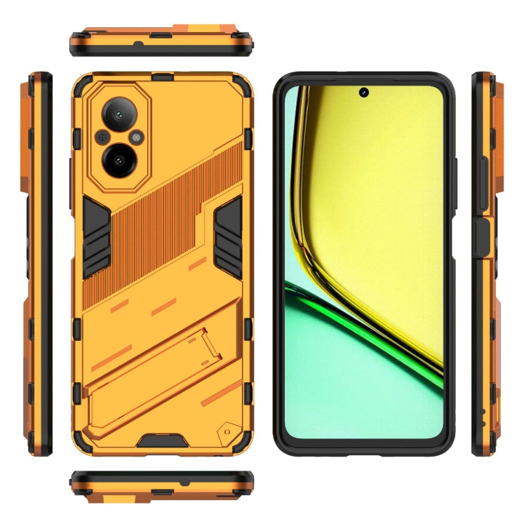 For Realme C67 4G Global Punk Armor 2 in 1 PC + TPU Phone Case with Holder(Orange) - Realme Cases by buy2fix | Online Shopping UK | buy2fix