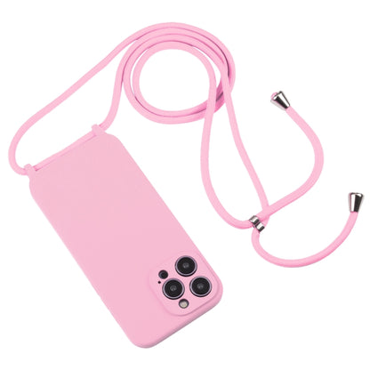 For iPhone 16 Pro Max Crossbody Lanyard Liquid Silicone Case(Pink) - iPhone 16 Pro Max Cases by buy2fix | Online Shopping UK | buy2fix