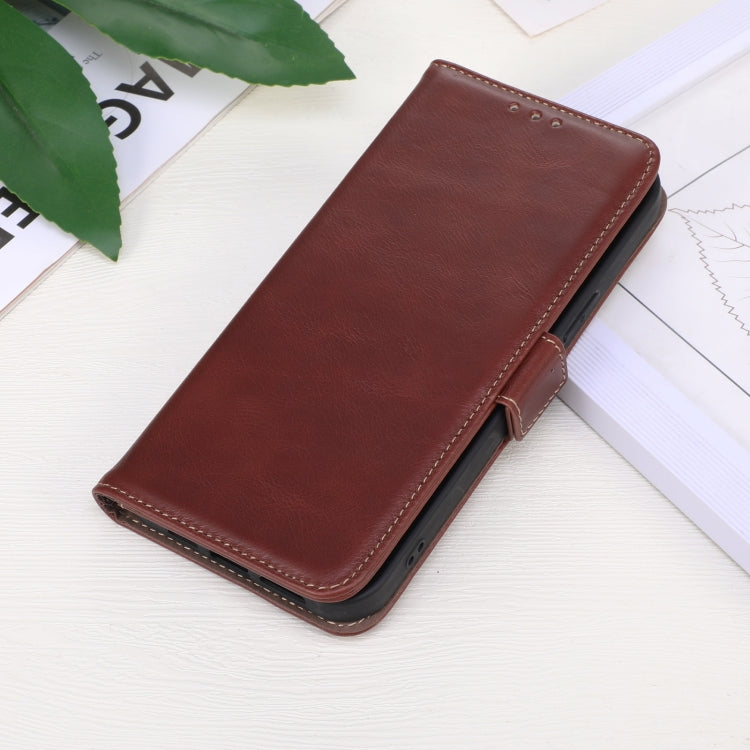 For OnePlus Nord 13 Magnetic Crazy Horse Texture Genuine Leather RFID Phone Case(Brown) - OnePlus Cases by buy2fix | Online Shopping UK | buy2fix