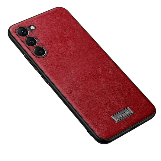 For Samsung Galaxy S23 5G SULADA Shockproof TPU + Handmade Leather Phone Case(Red) - Galaxy S23 5G Cases by SULADA | Online Shopping UK | buy2fix