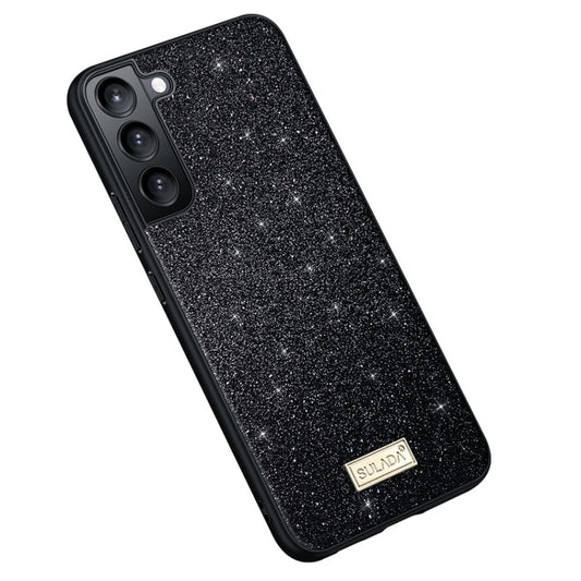 For Samsung Galaxy S23 5G SULADA Glittery TPU + Handmade Leather Phone Case(Black) - Galaxy S23 5G Cases by SULADA | Online Shopping UK | buy2fix