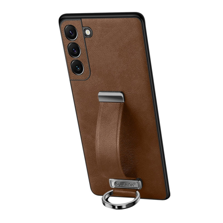 For Samsung Galaxy S24 5G SULADA PC Hybrid Leather Texture Skin Feel Shockproof Phone Case(Brown) - Galaxy S24 5G Cases by SULADA | Online Shopping UK | buy2fix