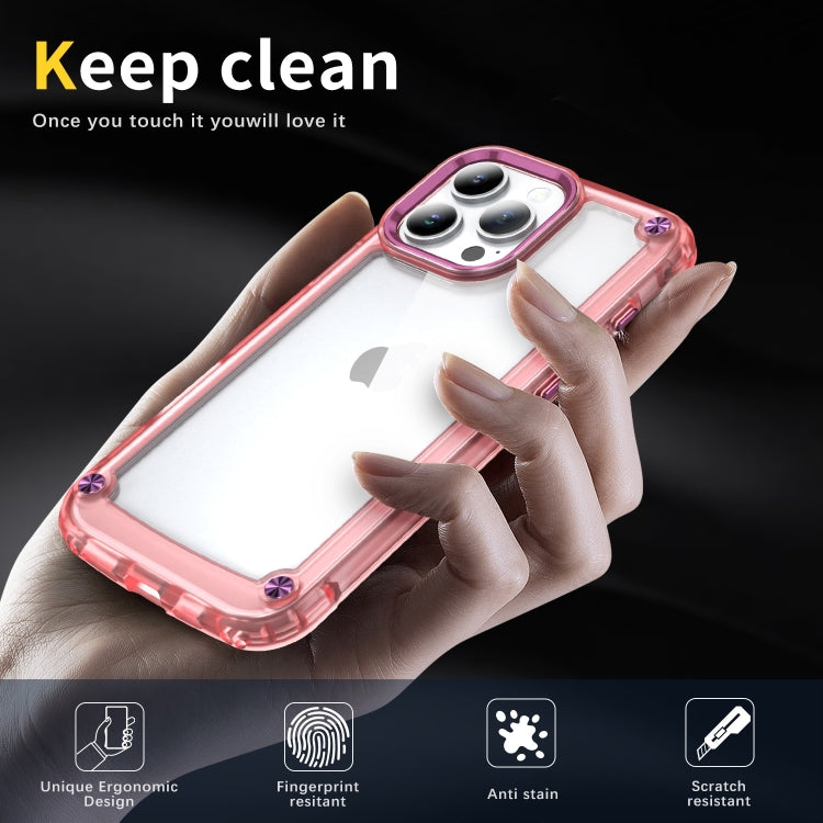 For iPhone 16 Pro Skin Feel TPU + PC Phone Case(Transparent Pink) - iPhone 16 Pro Cases by buy2fix | Online Shopping UK | buy2fix