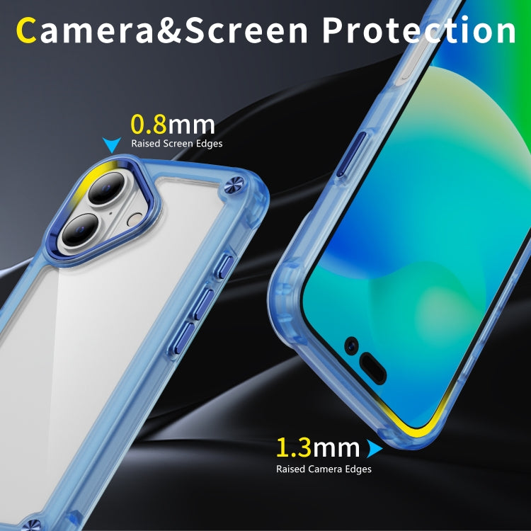 For iPhone 16 Plus Skin Feel TPU + PC Phone Case(Transparent Blue) - iPhone 16 Plus Cases by buy2fix | Online Shopping UK | buy2fix