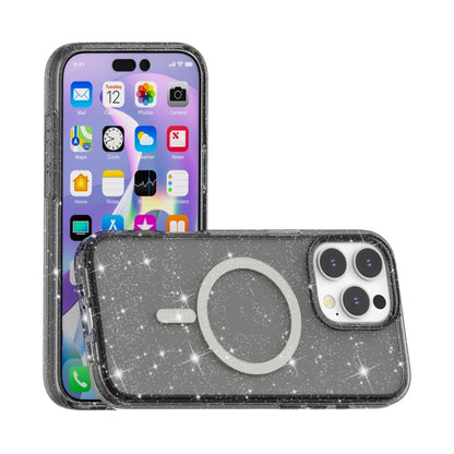 For iPhone 16 Pro Max Terminator Style Glitter Powder MagSafe Magnetic Phone Case(Black) - iPhone 16 Pro Max Cases by buy2fix | Online Shopping UK | buy2fix