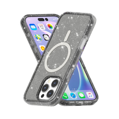 For iPhone 16 Pro Max Terminator Style Glitter Powder MagSafe Magnetic Phone Case(Black) - iPhone 16 Pro Max Cases by buy2fix | Online Shopping UK | buy2fix