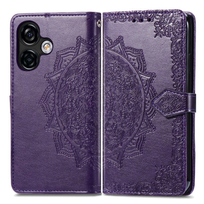 For Ulefone Note 16 Pro Mandala Flower Embossed Leather Phone Case(Purple) - Ulefone Cases by buy2fix | Online Shopping UK | buy2fix