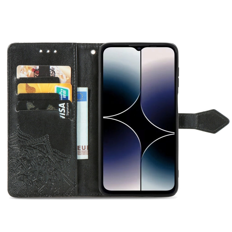 For Ulefone Note 16 Pro Mandala Flower Embossed Leather Phone Case(Black) - Ulefone Cases by buy2fix | Online Shopping UK | buy2fix