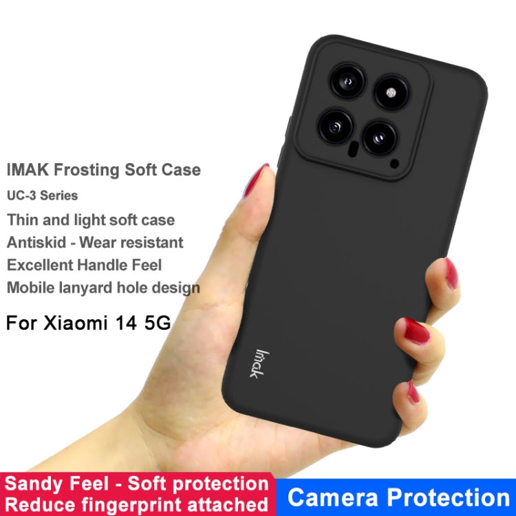 For Xiaomi 14 5G IMAK UC-3 Series Shockproof Frosted TPU Protective Phone Case(Black) - 14 Cases by imak | Online Shopping UK | buy2fix