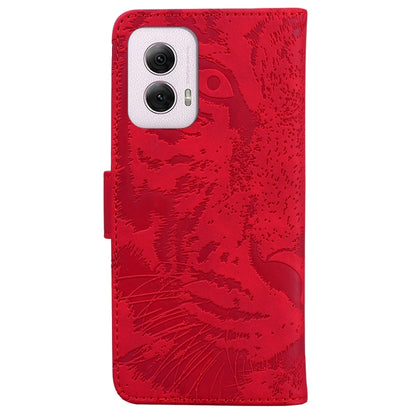 For Motorola Moto G Power 5G 2024 Tiger Embossing Pattern Leather Phone Case(Red) - Motorola Cases by buy2fix | Online Shopping UK | buy2fix