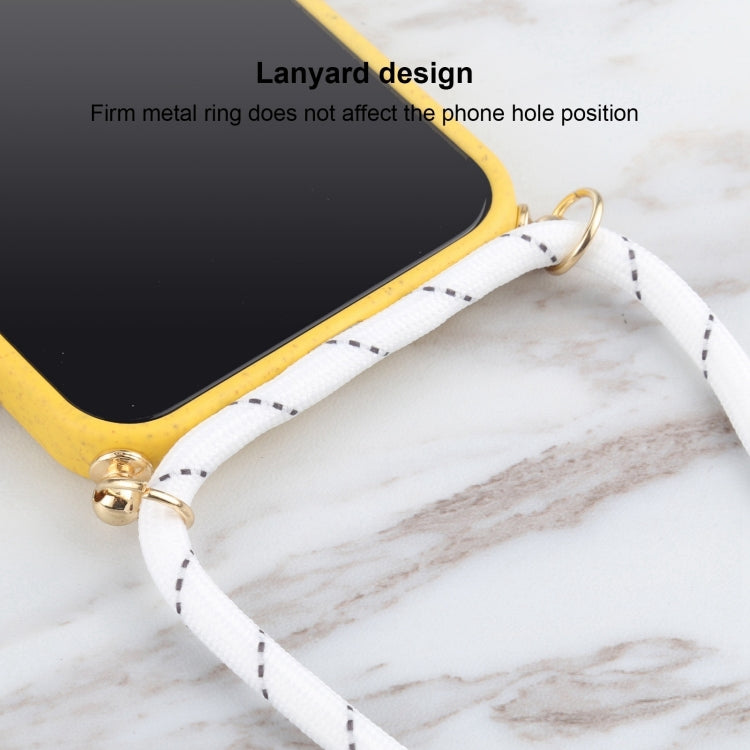 For iPhone 16 Pro Max Wheat Straw TPU Shockproof Phone Case with Neck Lanyard(Yellow) - iPhone 16 Pro Max Cases by buy2fix | Online Shopping UK | buy2fix