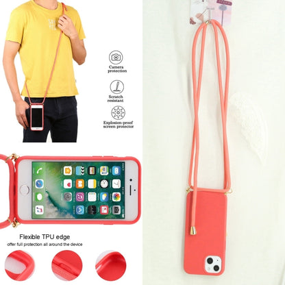 For iPhone 16 Pro Wheat Straw TPU Shockproof Phone Case with Neck Lanyard(Red) - iPhone 16 Pro Cases by buy2fix | Online Shopping UK | buy2fix