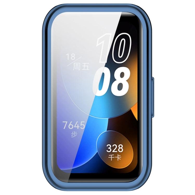 For Huawei Band 8 Full Coverage TPU Electroplating Watch Protective Case(Blue) - Watch Cases by buy2fix | Online Shopping UK | buy2fix