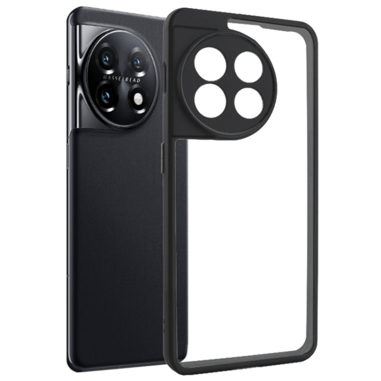 For OnePlus 11 Frosted TPU + Transparent PC Phone Case(Black) - OnePlus Cases by buy2fix | Online Shopping UK | buy2fix