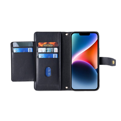 For vivo Y35+ 5G Lite Sheep Texture Cross-body Zipper Wallet Leather Phone Case(Black) - vivo Cases by buy2fix | Online Shopping UK | buy2fix
