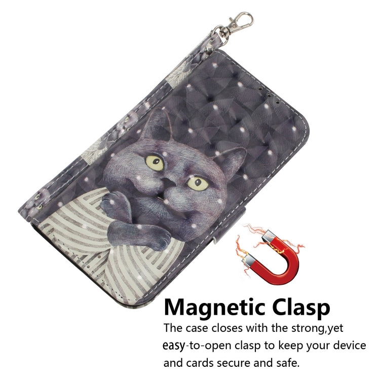 For iPhone 16 3D Colored Horizontal Flip Leather Phone Case(Hug Cat) - iPhone 16 Cases by buy2fix | Online Shopping UK | buy2fix