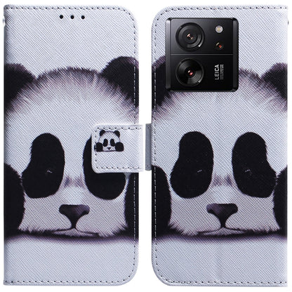 For Xiaomi 13T / 13T Pro / Redmi K60 Ultra Coloured Drawing Flip Leather Phone Case(Panda) - Redmi K60 Ultra Cases by buy2fix | Online Shopping UK | buy2fix