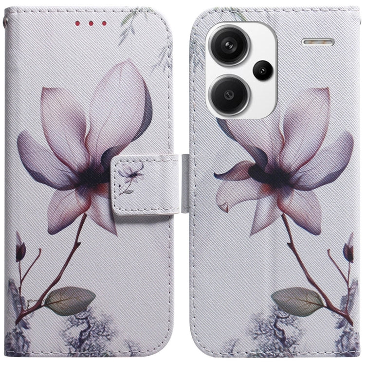 For Xiaomi Redmi Note 13 Pro+ 5G Coloured Drawing Flip Leather Phone Case(Magnolia) - Note 13 Pro+ Cases by buy2fix | Online Shopping UK | buy2fix