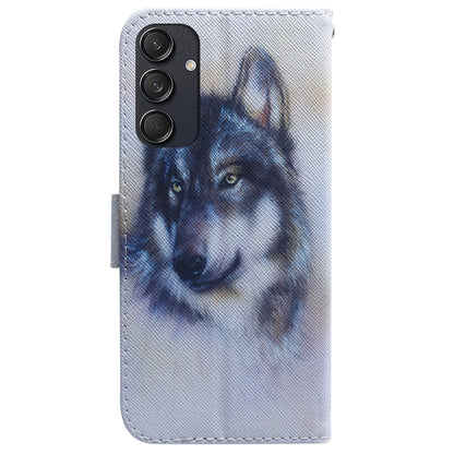 For Samsung Galaxy M55 Coloured Drawing Flip Leather Phone Case(White Wolf) - Galaxy Phone Cases by buy2fix | Online Shopping UK | buy2fix