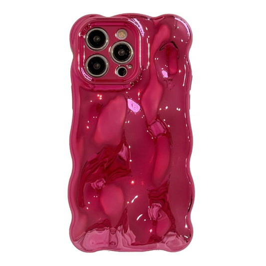 For iPhone 16 Pro Max Wave Bubbles TPU Phone Case(Painted Rose Red) - iPhone 16 Pro Max Cases by buy2fix | Online Shopping UK | buy2fix