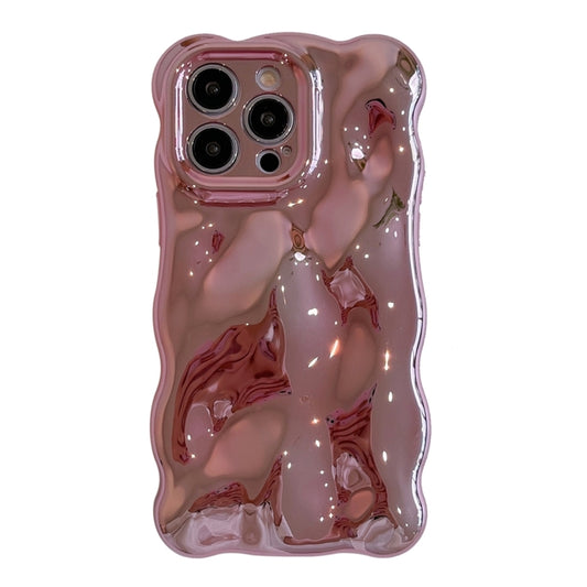 For iPhone 16 Pro Wave Bubbles TPU Phone Case(Painted Pink) - iPhone 16 Pro Cases by buy2fix | Online Shopping UK | buy2fix