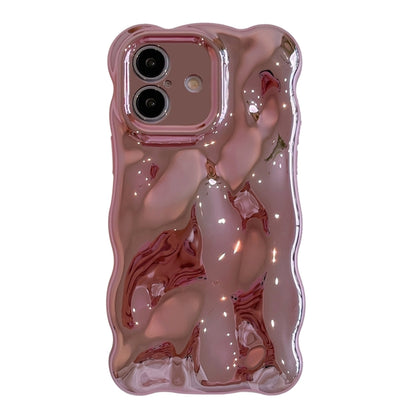 For iPhone 16 Plus Wave Bubbles TPU Phone Case(Painted Pink) - iPhone 16 Plus Cases by buy2fix | Online Shopping UK | buy2fix