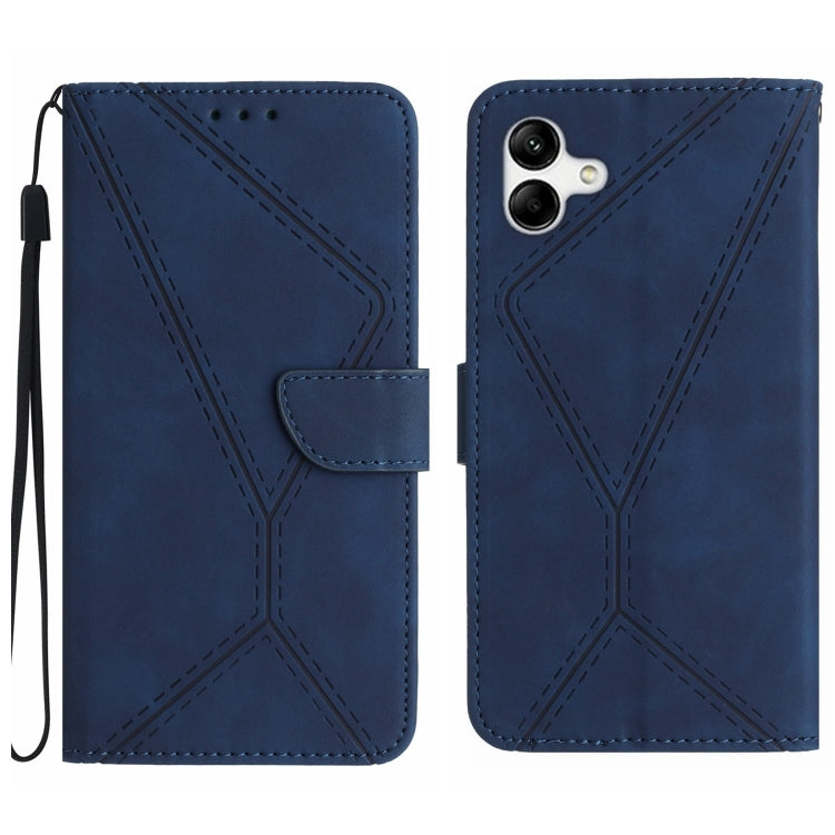 For Samsung Galaxy A05 Stitching Embossed Leather Phone Case(Blue) - Galaxy Phone Cases by buy2fix | Online Shopping UK | buy2fix