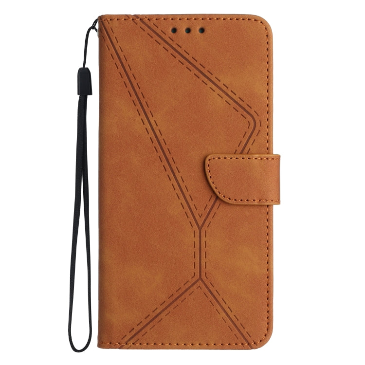 For Samsung Galaxy A05s Stitching Embossed Leather Phone Case(Brown) - Galaxy Phone Cases by buy2fix | Online Shopping UK | buy2fix