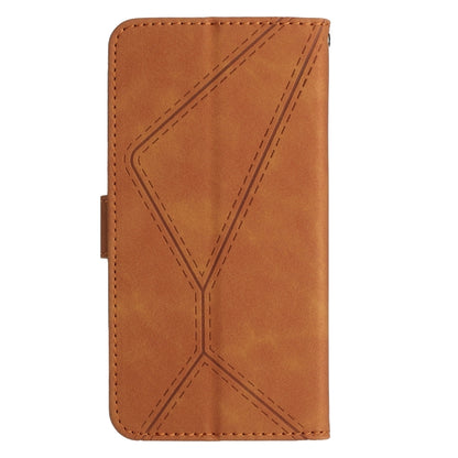 For Samsung Galaxy A05s Stitching Embossed Leather Phone Case(Brown) - Galaxy Phone Cases by buy2fix | Online Shopping UK | buy2fix