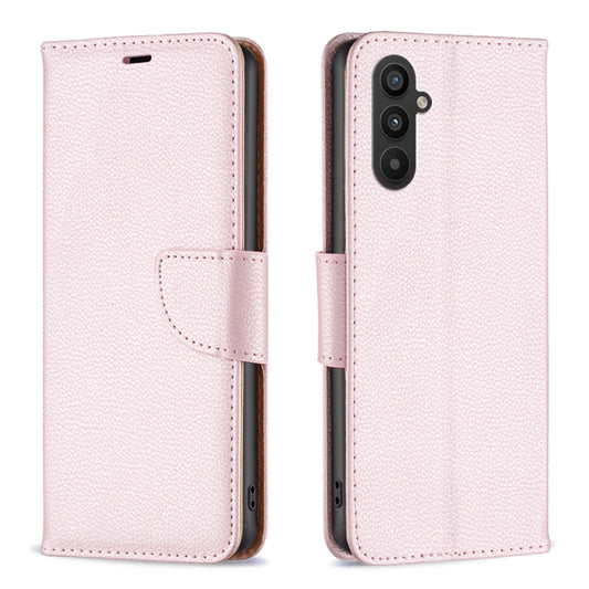 For Samsung Galaxy A25 5G Litchi Texture Pure Color Flip Leather Phone Case(Rose Gold) - Galaxy Phone Cases by buy2fix | Online Shopping UK | buy2fix