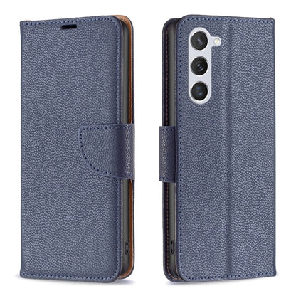 For Samsung Galaxy S24 5G Litchi Texture Pure Color Flip Leather Phone Case(Blue) - Galaxy S24 5G Cases by buy2fix | Online Shopping UK | buy2fix