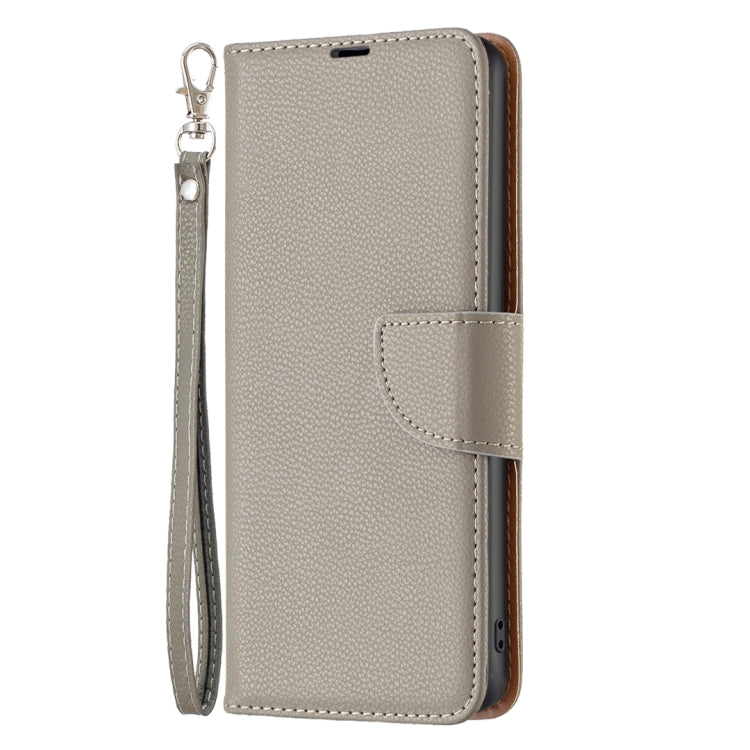 For Samsung Galaxy A55 Litchi Texture Pure Color Flip Leather Phone Case(Grey) - Galaxy Phone Cases by buy2fix | Online Shopping UK | buy2fix