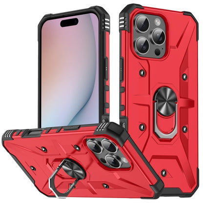 For iPhone 16 Pro Max Ring Holder Phone Case(Red) - iPhone 16 Pro Max Cases by buy2fix | Online Shopping UK | buy2fix