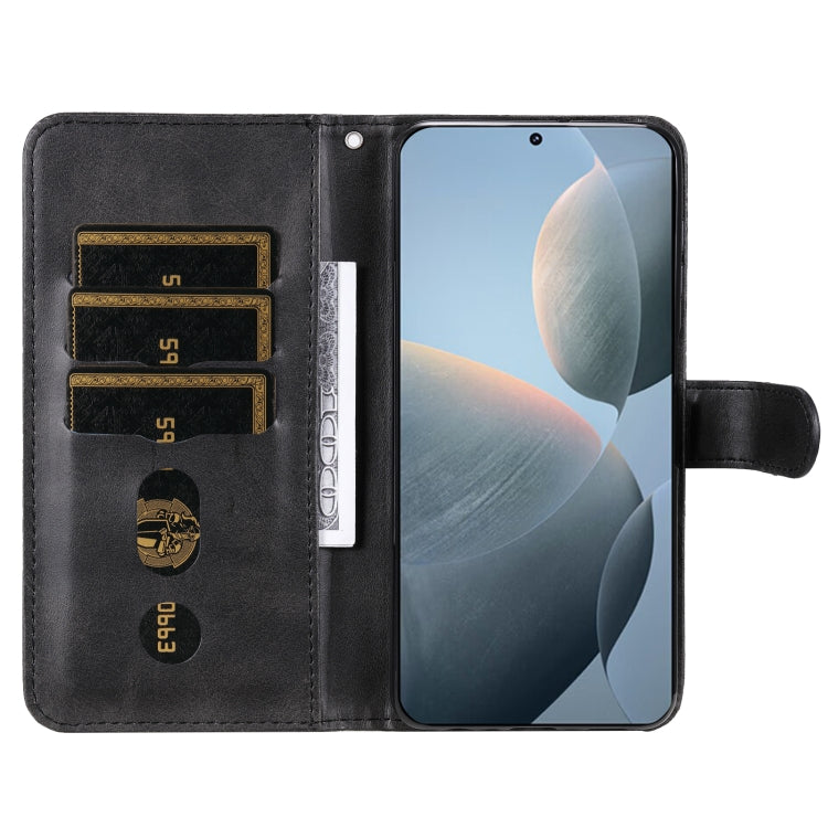 For Xiaomi Redmi K70E Fashion Calf Texture Zipper Leather Phone Case(Black) - K70E Cases by buy2fix | Online Shopping UK | buy2fix